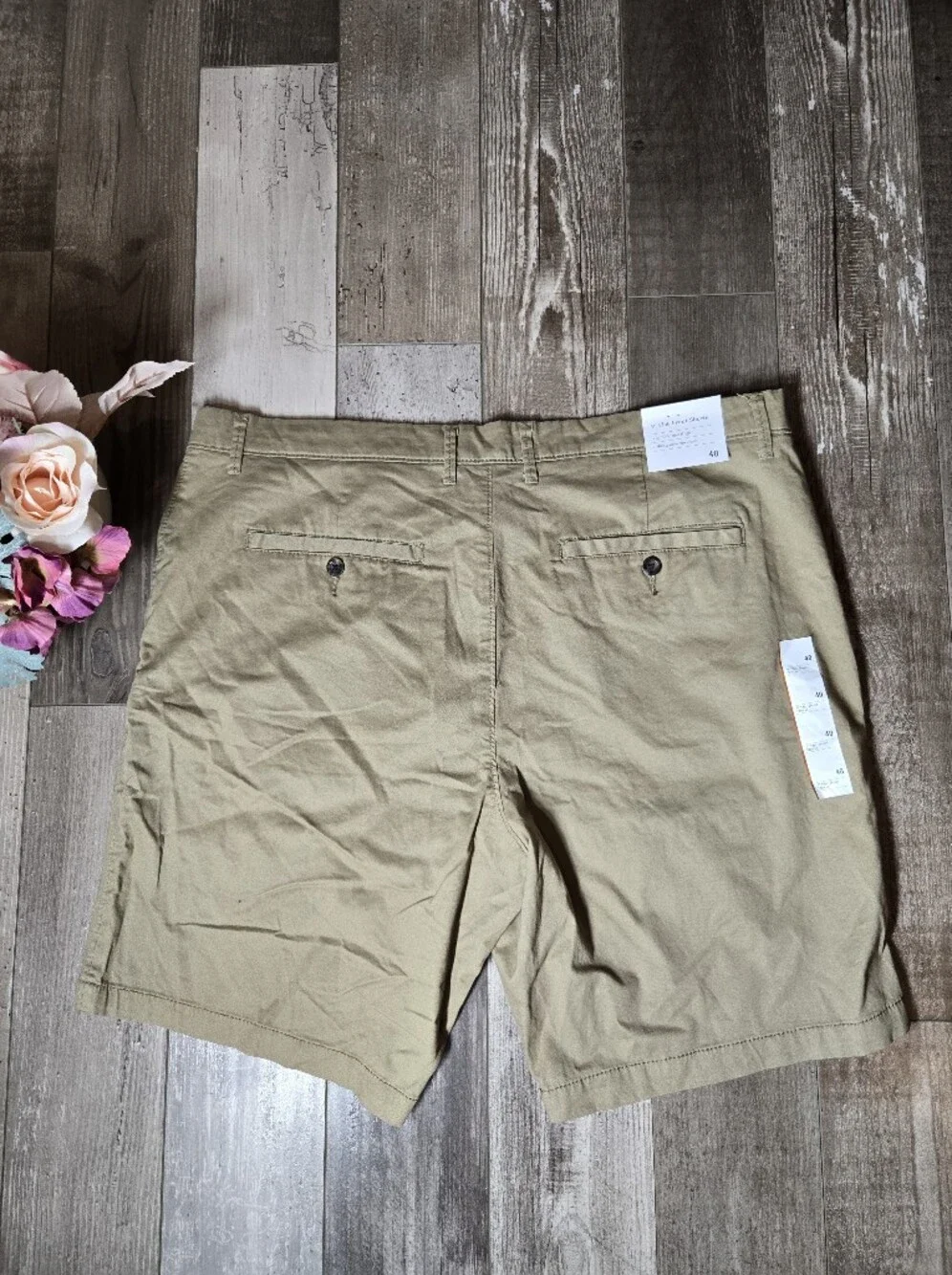 NWT Goodfellow & Co Men’s Light Khaki Flat‑Front Shorts Size 40